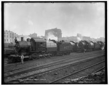 Group of Lackawanna freight engines, between 1890 and 1901. Creator: Unknown