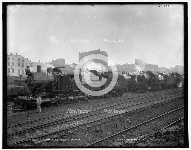Group of Lackawanna freight engines, between 1890 and 1901. Creator: Unknown.