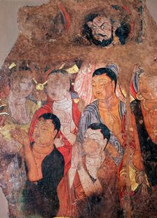 Group of monks and Bodhisattvas 9th-10th century