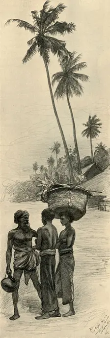 Group of men, Colombo, Ceylon, 1898. Creator: Christian Wilhelm Allers