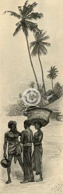 Group of men, Colombo, Ceylon, 1898.  Creator: Christian Wilhelm Allers.