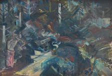 Group of Men in the Woods, 1940-1944. Creator: Arnold Peter Weisz-Kubincan