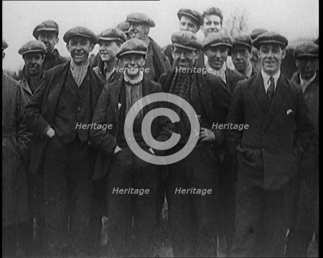 Group of Miners Posing for the Camera, 1929. Creator: British Pathe Ltd.
