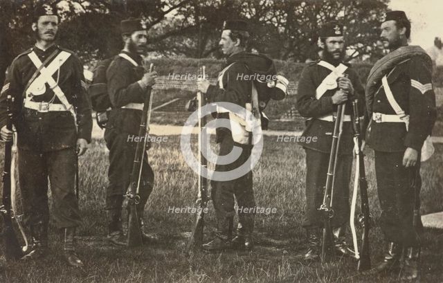 Group of Non Coms, & Privates 68th Regt. Portsmouth - Hickson, Keogh, Bedson...., 1866,c1900. Creator: William Francis Gordon.