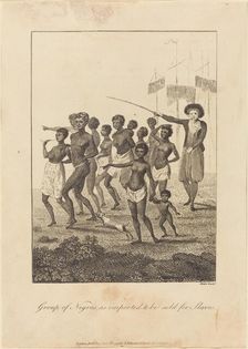 Group of Negros, as imported to be sold for Slaves, 1793. Creator: William Blake