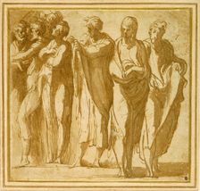 Group of Nine Standing Figures, 1524/27. Creator: Parmigianino