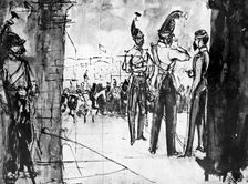 Group of Soldiers (1930).Artist: Constantin Guys