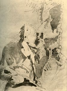 Group of Soldiers with a Horse mid 18th century, (1928). Artist: Giovanni Battista Tiepolo