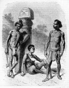 Group of Sôntals, natives of the Rajmahal Mountains (Bengal) c1891. Creator: James Grant