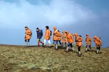 Group of schoolchildren in the Brecon Beacons