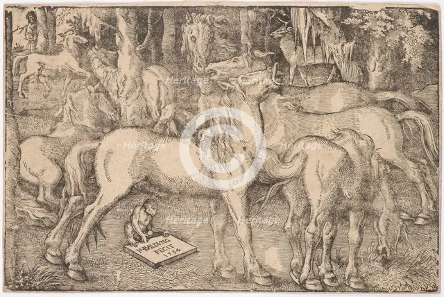 Group of Seven Horses, 1534. Creator: Baldung (Baldung Grien), Hans (1484-1545).
