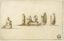Group of Seated and Standing Men and Women, n.d. Creator: Unknown