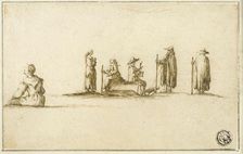 Group of Seated and Standing Men and Women, n.d. Creator: Unknown