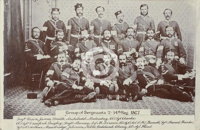 Group of Sergeants 2-14th Regiments, 1867, 1867. Creator: William Francis Gordon.