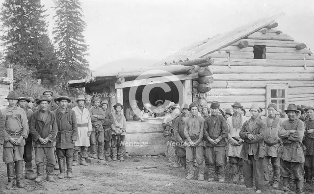 Group of Shoria Man and Members of a Land-Management Expedition, 1913. Creator: GI Ivanov.