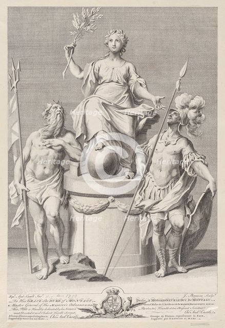 Group of statues representing Peace, supported by Neptune and Mars, ca. 1741-1786. Creator: Jacob Bonneau.