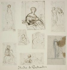 Group of Portrait and Compositional Studies, n.d. Creator: Jules Elie Delaunay