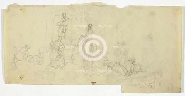 Group of Peasants with Man on Horse, n.d. Creator: William Henry Pyne.