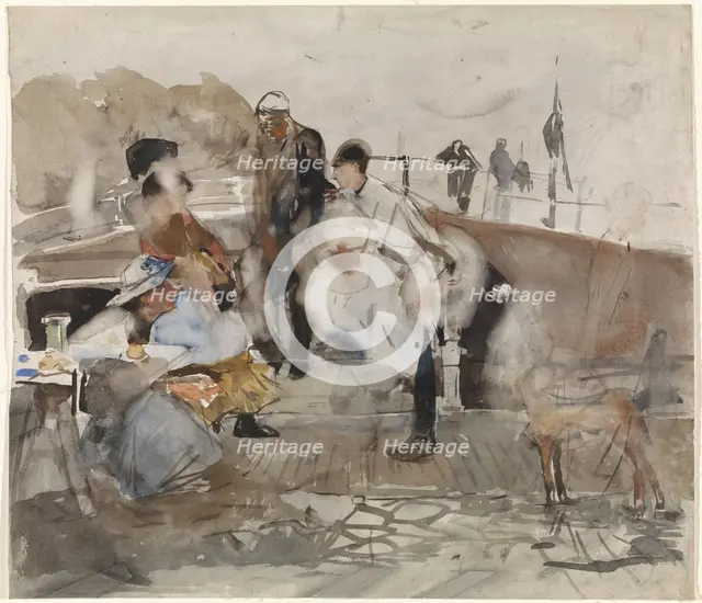 Group of people on a boat, 1867-1923. Creator: George Hendrik Breitner.