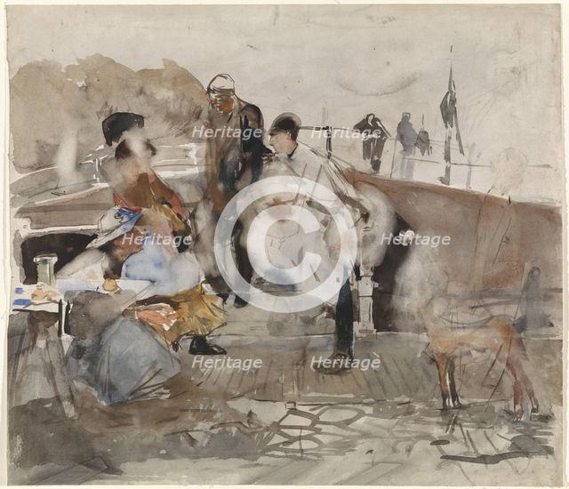 Group of people on a boat, 1867-1923. Creator: George Hendrik Breitner.