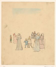 Group of people listening to children playing music, c.1880-c.1910. Creator: Anon