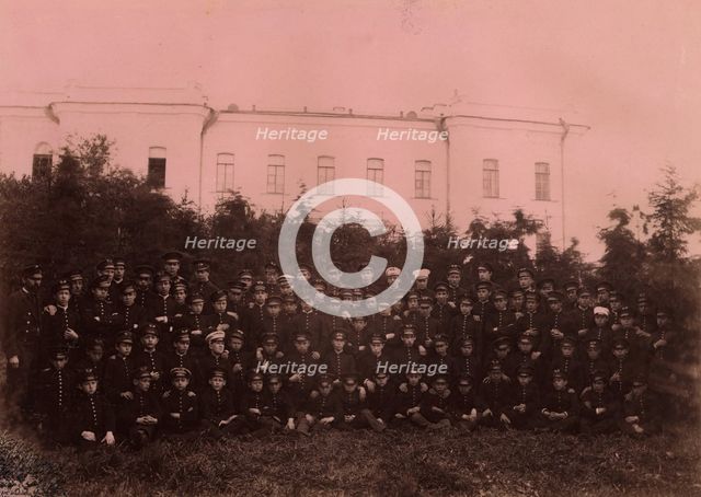 Group of Pupils in the First Four Grades in the School Garden, 1889. Creator: N Terekhov.