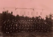Group of Pupils in the First Four Grades in the School Garden, 1889. Creator: N Terekhov