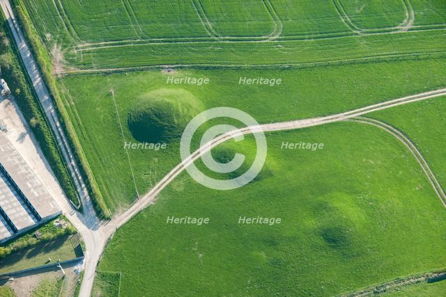 Group of round barrows, showing as earthworks, on Shorn Hill, near Martinstown, Dorset, 2015. Creator: Historic England.