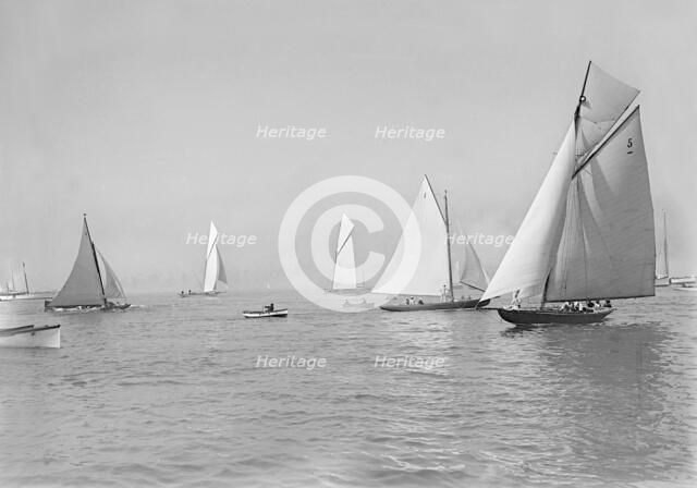 Group of rater yachts, date unknown. Creator: Kirk & Sons of Cowes.