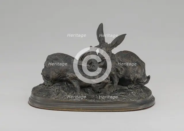 Group of Rabbits, model after 1846, cast probably before 1879. Creator: Pierre-Jules Mene.
