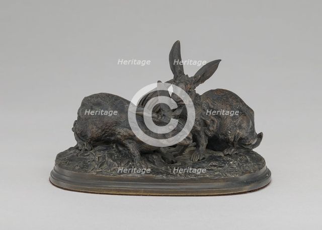 Group of Rabbits, model after 1846, cast probably before 1879. Creator: Pierre-Jules Mene.