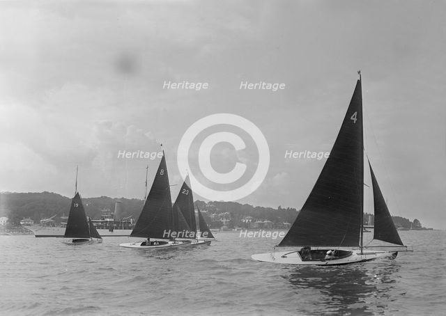Group of racing Redwing keelboats, 1922. Creator: Kirk & Sons of Cowes.