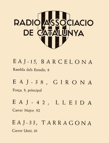 Group of radio stations from Radio Associació of Catalonia, 1934