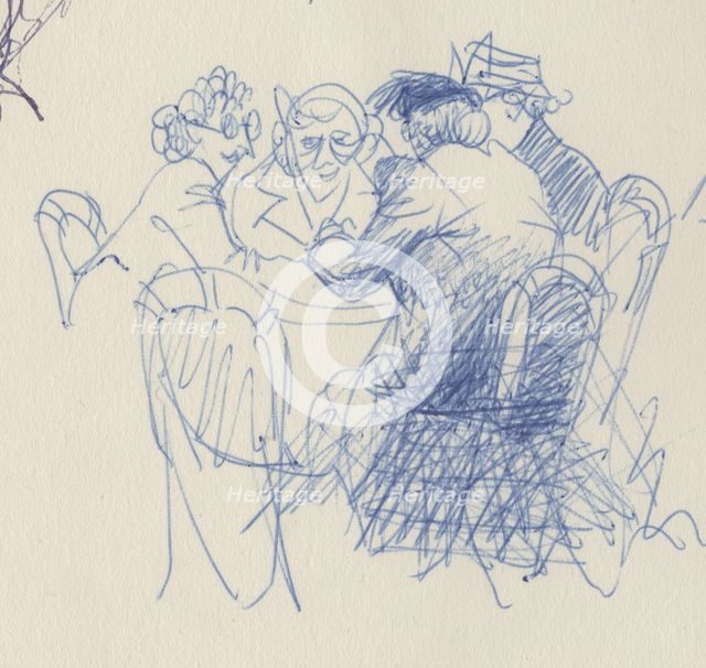 Group of women at a table, c1950. Creator: Shirley Markham.