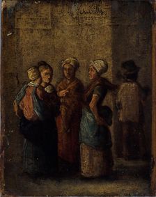 Group of women in the street, 1852. Creator: Charles Raymond Chabrillac