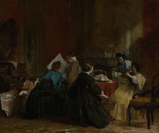 Group of Women Looking at Stereoscope Photographs, in or before 1868. Creator: Jacob Spoel