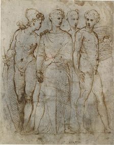 Group of Warriors (Donatello's St George at Orsanmichele in the centre), early 16th century. Artist: Raphael