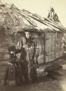 Group of Tartars [ie, Tatars], maiden & boy at small village near Minisinsk..., between 1885 and 86. Creator: Unknown