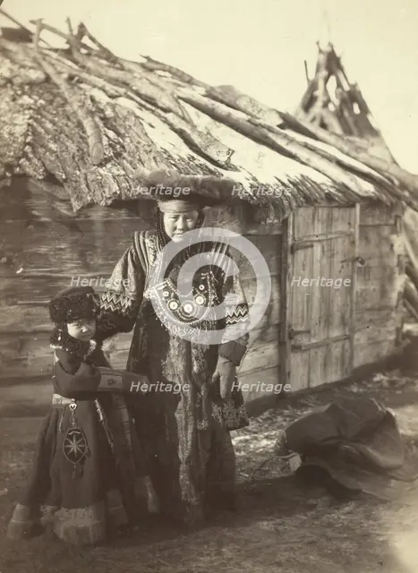 Group of Tartars [ie, Tatars], maiden & boy at small village near Minisinsk..., between 1885 and 86. Creator: Unknown.