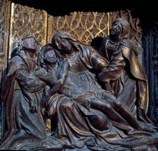 Group of the Piety, detail of the altarpiece of the chapel of graduated Santiago Gómez in the par…