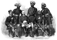 Group of the Police Force newly organised in Bengal, 1864. Creator: Mason Jackson