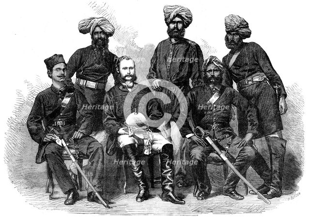 Group of the Police Force newly organised in Bengal, 1864. Creator: Mason Jackson.