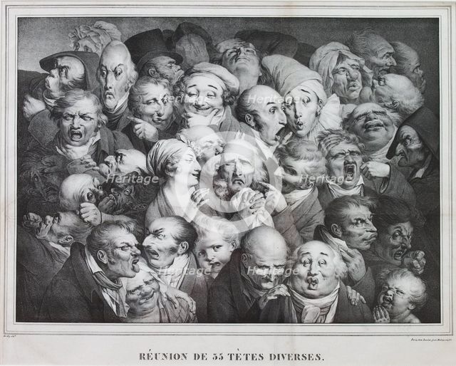 Group of Thirty-Five Heads, 1825. Artist: Boilly, Louis-Léopold (1761-1845)
