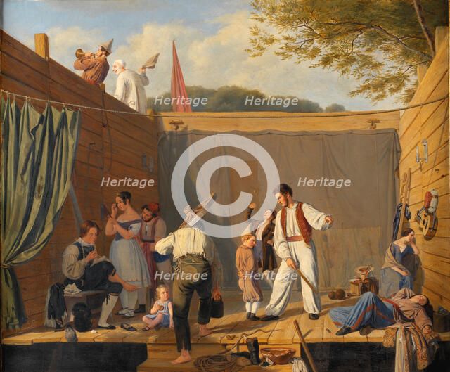 Group of Tightrope Walkers just before a Performance, 1840-1841. Creator: Friedlænder, Julius (1810-1861).