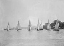 Group of V's: Daisy (6), Mary (3), Judy (4), Rosemary (13), Fay (24) racing, 1931. Creator: Kirk & Sons of Cowes