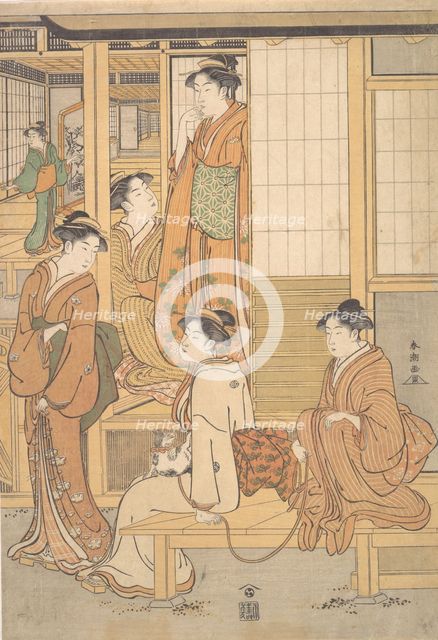 Group of Young Women on the Veranda of a Tea House, late 18th century. Creator: Katsukawa Shuncho.