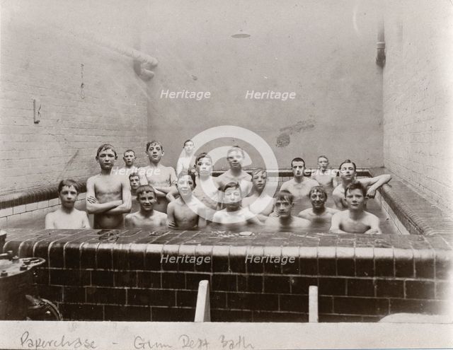 Group shot of boys in plunge bath, York, Yorkshire,1909. Artist: Unknown