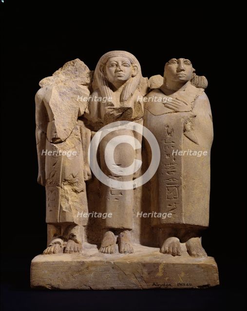 Group statuette of 3 figures, late XIIth dynasty - early XIIIth dynasty (c1800 BC-1700 BC). Artist: Unknown.