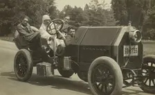 Group portrait in car, 1915-1925. Creator: Fédèle Azari