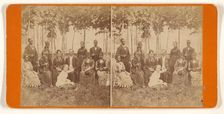 Group portrait in garden, 1870s. Creator: Alexander Carson McIntyre